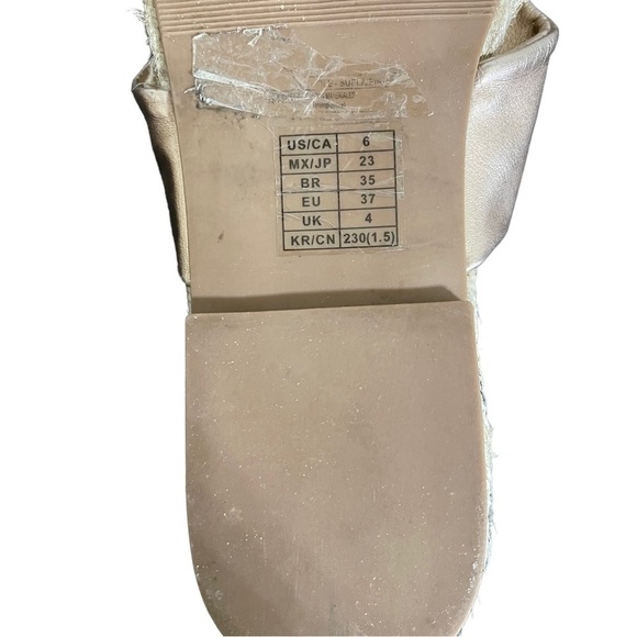 Forever 21 Rose Gold Vegan Leather Espadrille Sandal Size 6 - Picture 8 of 8